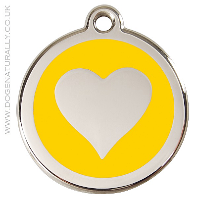 Yellow Heart Dog ID Tags (3x sizes)